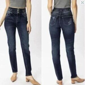 KanCan jeans size 26 high rise three buttons distressed
